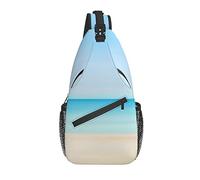 Sling Bag Pastel Blue Beach Sandy Senderismo Daypack Crossbody Shoulder Backpack Travel Chest Pack para Hombres Mujeres