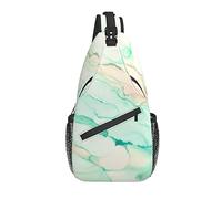 Sling Bag Pastel Green Marble Abstract Senderismo Mochila Crossbody Hombro Mochila Travel Chest Pack para Hombres Mujeres