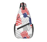 Sling Bag Patriotic American Independence Day Bandera de EE. UU. 4 de Julio Senderismo Mochila Crossbody Hombro Mochila Travel Chest Pack para Hombres Mujeres