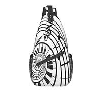 Sling Bag Piano Keyboard Music Note Pattern Senderismo Mochila Crossbody Hombro Mochila Travel Chest Pack para Hombres Mujeres