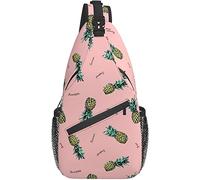 Sling Bag Pine Art Pink Senderismo Daypack Crossbody Hombro Mochila Travel Chest Pack para Hombres Mujeres