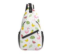 Sling Bag Pine Flamingo Palm Leaf Senderismo Mochila Crossbody Hombro Mochila Travel Chest Pack para Hombres Mujeres