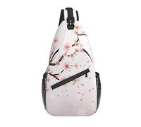 Sling Bag Pink Cherry Flower Blooming Senderismo Mochila Crossbody Hombro Mochila Travel Chest Pack para Hombres Mujeres