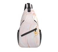 Sling Bag Pink Marble Abstract Pastel Crack Senderismo Mochila Crossbody Hombro Mochila Travel Chest Pack para Hombres Mujeres