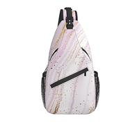 Sling Bag Pink Marble Bright Splash Senderismo Mochila Crossbody Hombro Mochila Travel Chest Pack para Hombres Mujeres