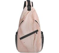 Sling Bag Pink Marble Splash Abstract Pastel Senderismo Mochila Crossbody Hombro Mochila Travel Chest Pack para Hombres Mujeres