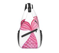 Sling Bag Pink Mermaid Tail Senderismo Mochila Crossbody Hombro Mochila Viaje Chest Pack para Hombres Mujeres