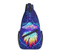 Sling Bag Psychedelic Magic Mushrooms Sacred Geometry Witchy Senderismo Mochila Crossbody Hombro Mochila Travel Chest Pack para Hombres Mujeres