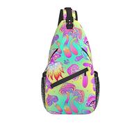 Sling Bag Psychedelic Mushroom Trippy Magic Senderismo Mochila Crossbody Hombro Mochila Travel Chest Pack para Hombres Mujeres