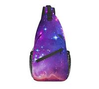 Sling Bag Purple Galaxy Nebula Space Senderismo Mochila Crossbody Hombro Mochila Travel Chest Pack para Hombres Mujeres