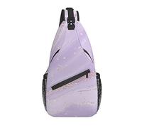Sling Bag Purple Marble Pastel Abstract Senderismo Mochila Crossbody Hombro Mochila Travel Chest Pack para Hombres Mujeres