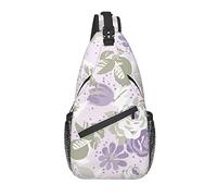 Sling Bag Purple Rose Flower Floral Senderismo Mochila Crossbody Hombro Mochila Travel Chest Pack para Hombres Mujeres