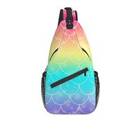 Sling Bag Rainbow Colorful Bright Mermaid Senderismo Mochila Crossbody Hombro Mochila Travel Chest Pack para Hombres Mujeres
