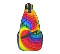 Sling Bag Rainbow Colorful Swril Senderismo Mochila Crossbody Hombro Mochila Travel Chest Pack para Hombres Mujeres