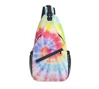 Sling Bag Rainbow Tie Dye Abstract Senderismo Mochila Crossbody Hombro Mochila Travel Chest Pack para Hombres Mujeres
