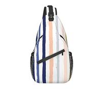Sling Bag Rayas Náuticas Modernas Senderismo Mochila Crossbody Hombro Mochila Viaje Chest Pack para Hombres Mujeres