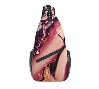 Sling Bag Red Marble Abstract Splash Modern Senderismo Mochila Crossbody Hombro Mochila Travel Chest Pack para Hombres Mujeres