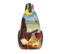 Sling Bag Red Wine Country Leaf Senderismo Mochila Crossbody Hombro Mochila Travel Chest Pack para Hombres Mujeres