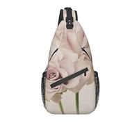 Sling Bag Retro Pink Rose Floral Vintage Senderismo Daypack Crossbody Hombro Mochila Travel Chest Pack para Hombres Mujeres