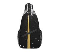 Sling Bag Road Forest Modern Black and White Senderismo Daypack Crossbody Shoulder Backpack Travel Chest Pack para Hombres y Mujeres