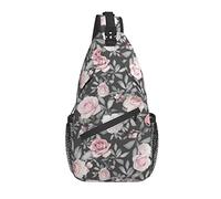 Sling Bag Rose Flower Elegant Floral Senderismo Daypack Crossbody Hombro Mochila Travel Chest Pack para Hombres Mujeres