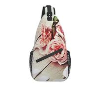Sling Bag Rose Flower Mochila de Senderismo de Madera Crossbody Shoulder Backpack Travel Chest Pack para Hombres y Mujeres