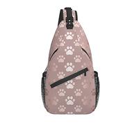 Sling Bag Rose Gold Dog Paw Animal Print Senderismo Mochila Crossbody Hombro Mochila Travel Chest Pack para Hombres Mujeres