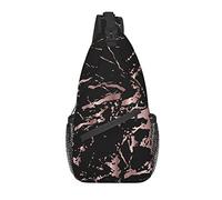 Sling Bag Rose Gold Marble Black Abstract Marbling Senderismo Mochila Crossbody Hombro Mochila Travel Chest Pack para Hombres Mujeres