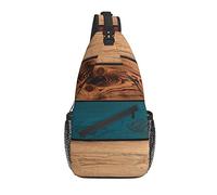 Sling Bag Rústico Tablero de Madera Vintage Senderismo Mochila Crossbody Hombro Mochila Travel Chest Pack para Hombres Mujeres