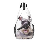Sling Bag Schnauzer Dog Cute Senderismo Daypack Crossbody Hombro Mochila Travel Chest Pack para Hombres Mujeres