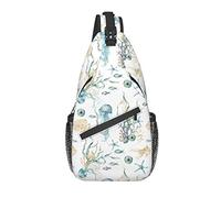 Sling Bag Sea Jellyfish Coral Fish Ocean Senderismo Mochila Crossbody Hombro Mochila Travel Chest Pack para Hombres Mujeres
