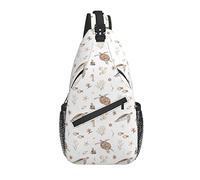 Sling Bag Sea Turtle Fish Coral Senderismo Mochila Crossbody Hombro Mochila Travel Chest Pack para Hombres Mujeres