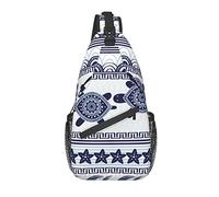 Sling Bag Sea Turtle Navy White Náutico Senderismo Daypack Crossbody Shoulder Backpack Travel Chest Pack para Hombres Mujeres