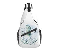 Sling Bag Seahorse Jellyfish Coral Marine Senderismo Daypack Crossbody Shoulder Backpack Travel Chest Pack para Hombres Mujeres