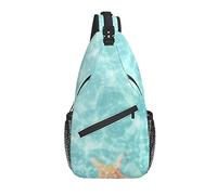 Sling Bag Seashell Blue Water Summer Senderismo Mochila Crossbody Hombro Mochila Travel Chest Pack para Hombres Mujeres
