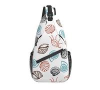 Sling Bag Seashell Marine Animals Verano Senderismo Mochila Crossbody Hombro Mochila Travel Chest Pack para Hombres Mujeres