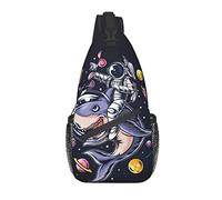 Sling Bag Shark Astronaut Planet Galaxy Senderismo Mochila Crossbody Hombro Mochila Viaje Cofre Pack para Hombres Mujeres