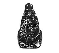 Sling Bag Signos del Zodiaco Horóscopo Luna Sol Blanco y Negro Astrología Senderismo Mochila Crossbody Hombro Mochila Travel Chest Pack para Hombres Mujeres