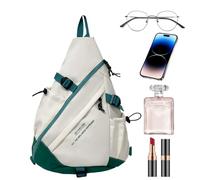 Sling Bag - Sling Backpack, un bolso de hombro, paquete compacto de viaje | Unisex de pecho, antirrobo, al aire libre, urbana llevar , ligero senderismo sling pack, Green 1
