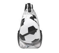 Sling Bag Soccer Sport 3D Pared Agrietada Senderismo Mochila Crossbody Hombro Mochila Travel Chest Pack para Hombres Mujeres