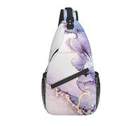Sling Bag Splash Marble Pastel Gradient Senderismo Mochila Crossbody Hombro Mochila Travel Chest Pack para Hombres Mujeres