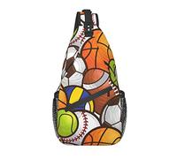 Sling Bag Sport Ball Baloncesto Colorido Senderismo Mochila Crossbody Hombro Mochila Travel Chest Pack para Hombres Mujeres