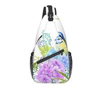 Sling Bag Spring Bird Blue Flower Senderismo Mochila Crossbody Hombro Mochila Travel Chest Pack para Hombres Mujeres