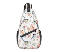 Sling Bag Spring Bird Pastel Flower Senderismo Mochila Crossbody Hombro Mochila Travel Chest Pack para Hombres Mujeres