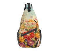 Sling Bag Spring Flower Pintura al óleo Arte Senderismo Mochila Crossbody Hombro Mochila Travel Chest Pack para Hombres Mujeres