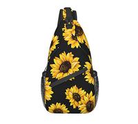 Sling Bag, Spring Sunflowers Retro Print Crossbody Sling Mochila para Hombro Casual Mujeres y Hombres