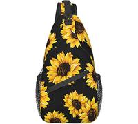 Sling Bag, Spring Sunflowers Retro Print Crossbody Sling Mochila para Hombro Casual Mujeres y Hombres
