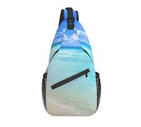 Sling Bag Starfish Beach Blue Sky Sea Senderismo Daypack Crossbody Hombro Mochila Travel Chest Pack para Hombres Mujeres