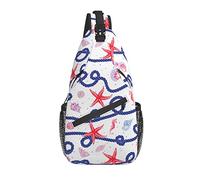 Sling Bag Starfish Seashell Náutico Verano Senderismo Daypack Crossbody Hombro Mochila Travel Chest Pack para Hombres Mujeres