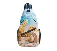 Sling Bag Starfish Shell Beach Sea Senderismo Daypack Crossbody Hombro Mochila Travel Chest Pack para Hombres Mujeres